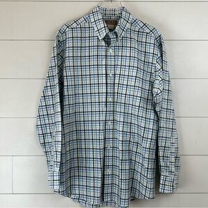 DULUTH TRADING CO. WrinkleFighter Relaxed Fit Plaid Button Up Shirt Men’s Size M